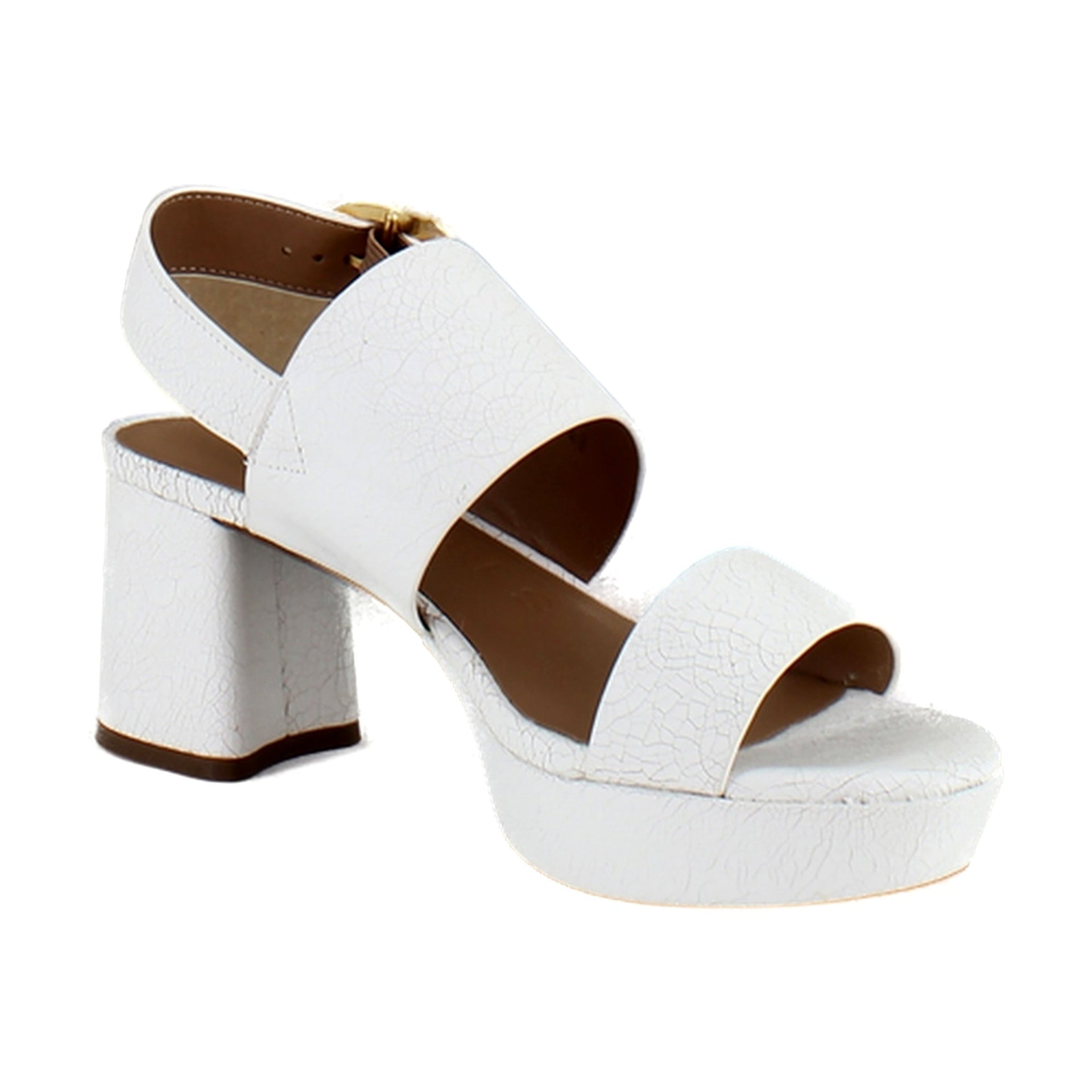 White Crackled Leather