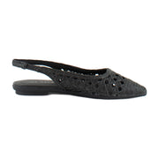 Black Embroidered Raffia