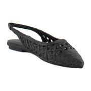 Black Embroidered Raffia
