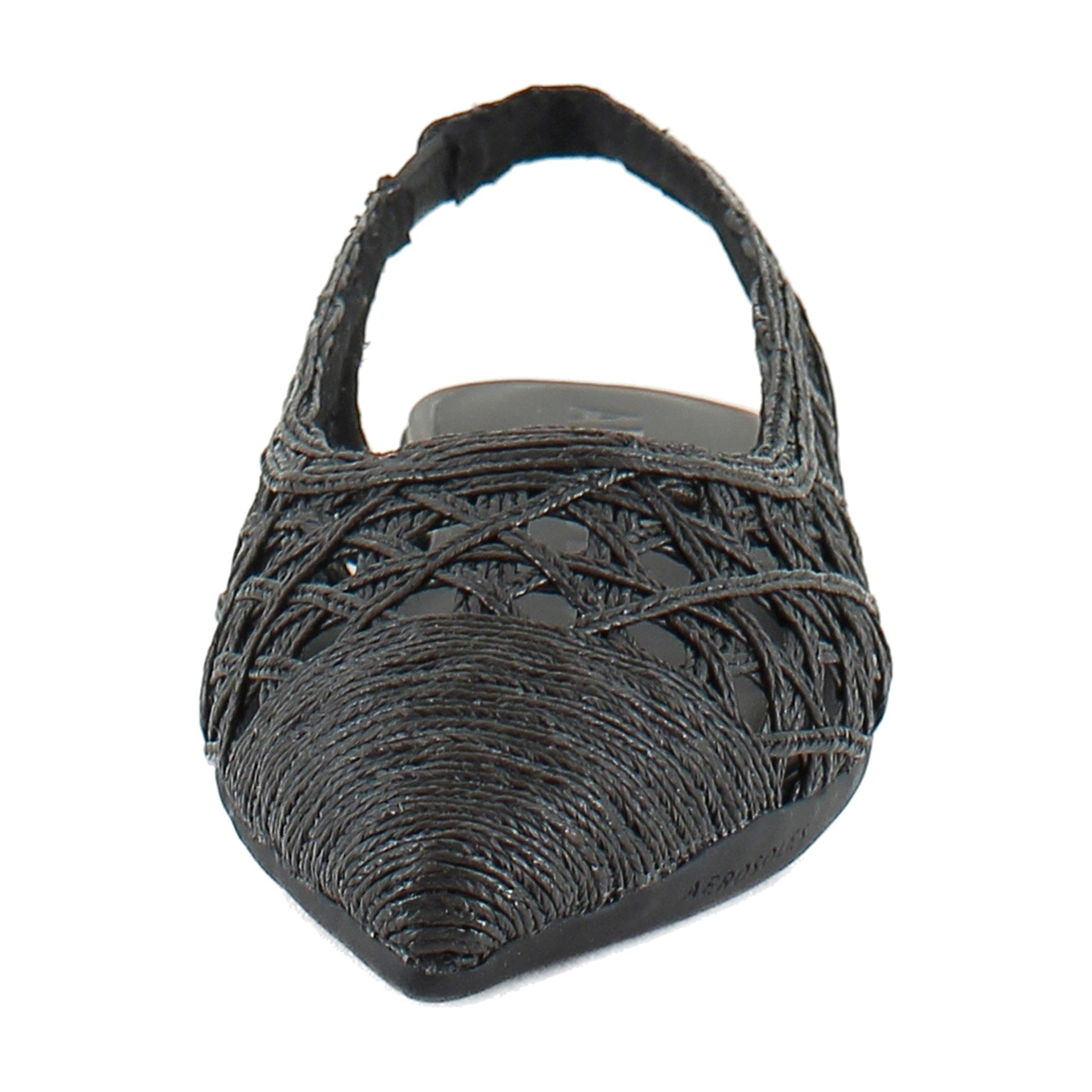 Black Embroidered Raffia