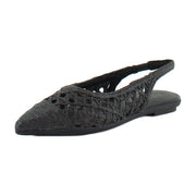 Black Embroidered Raffia