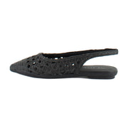 Black Embroidered Raffia