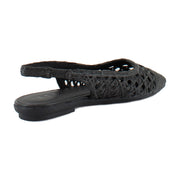 Black Embroidered Raffia