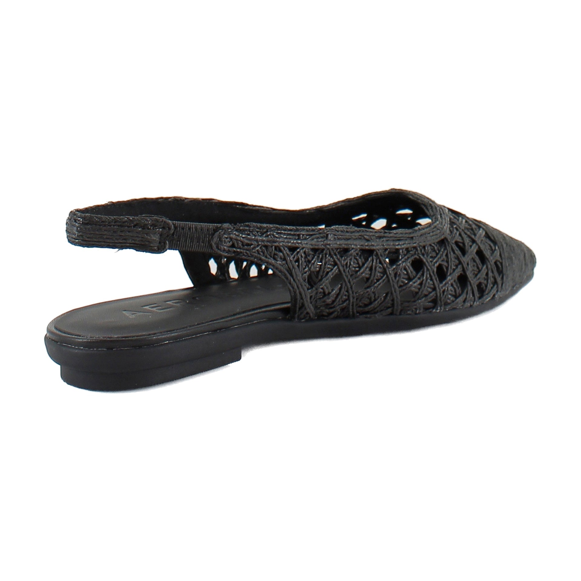 Black Embroidered Raffia