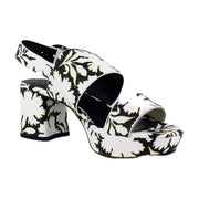Bright White Floral Faux Leather