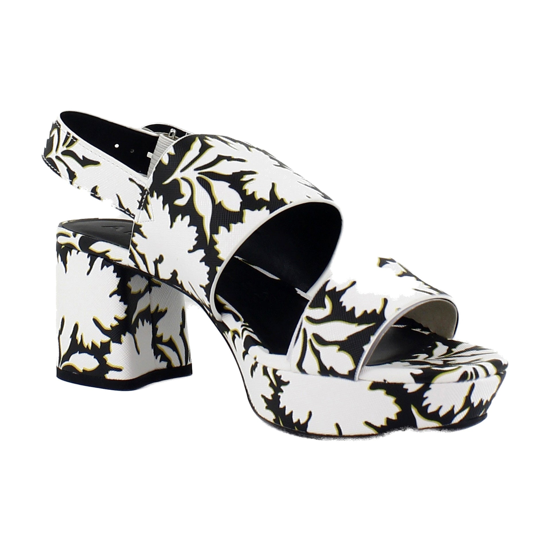 Bright White Floral Faux Leather