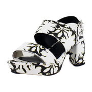 Bright White Floral Faux Leather