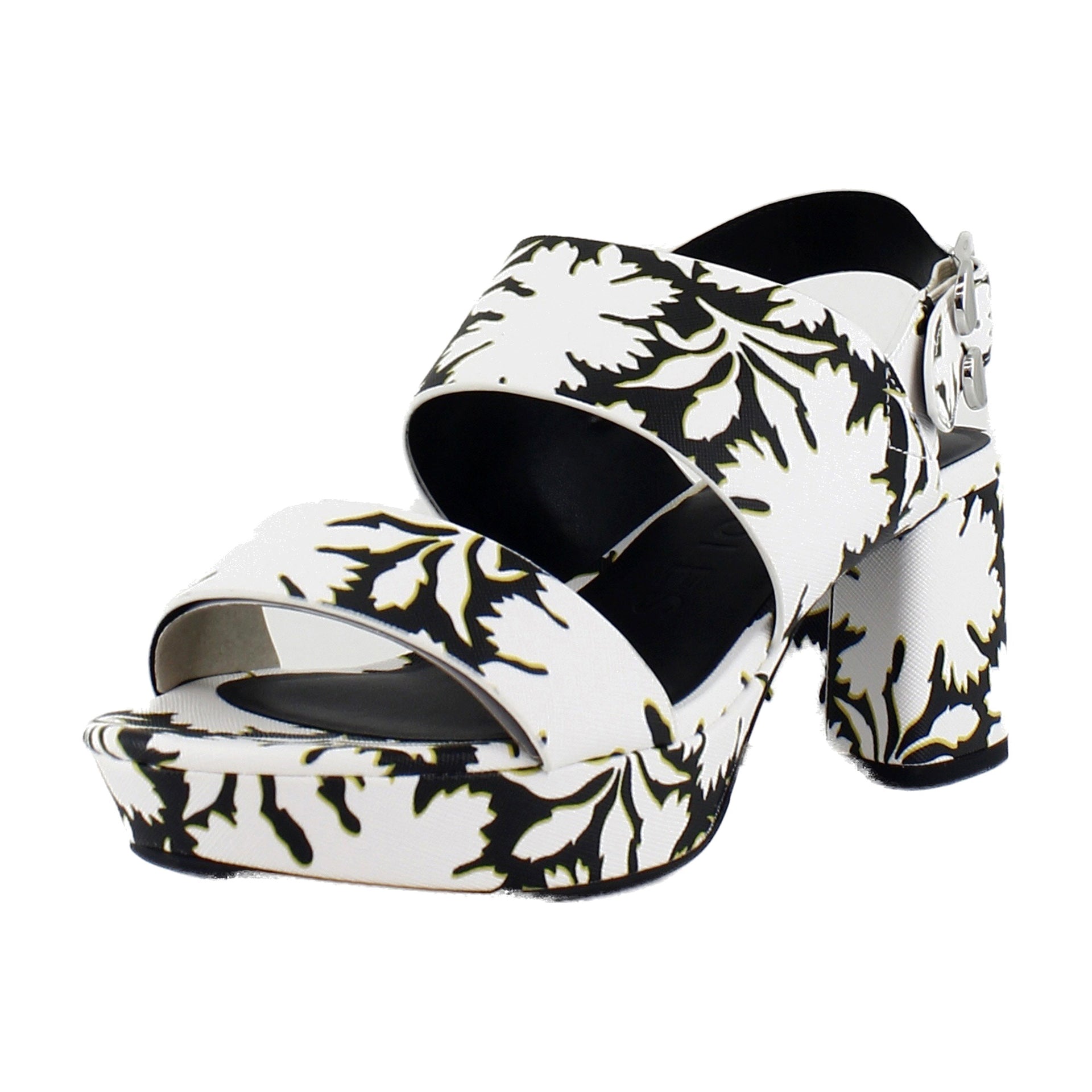 Bright White Floral Faux Leather
