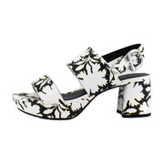 Bright White Floral Faux Leather