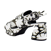 Bright White Floral Faux Leather