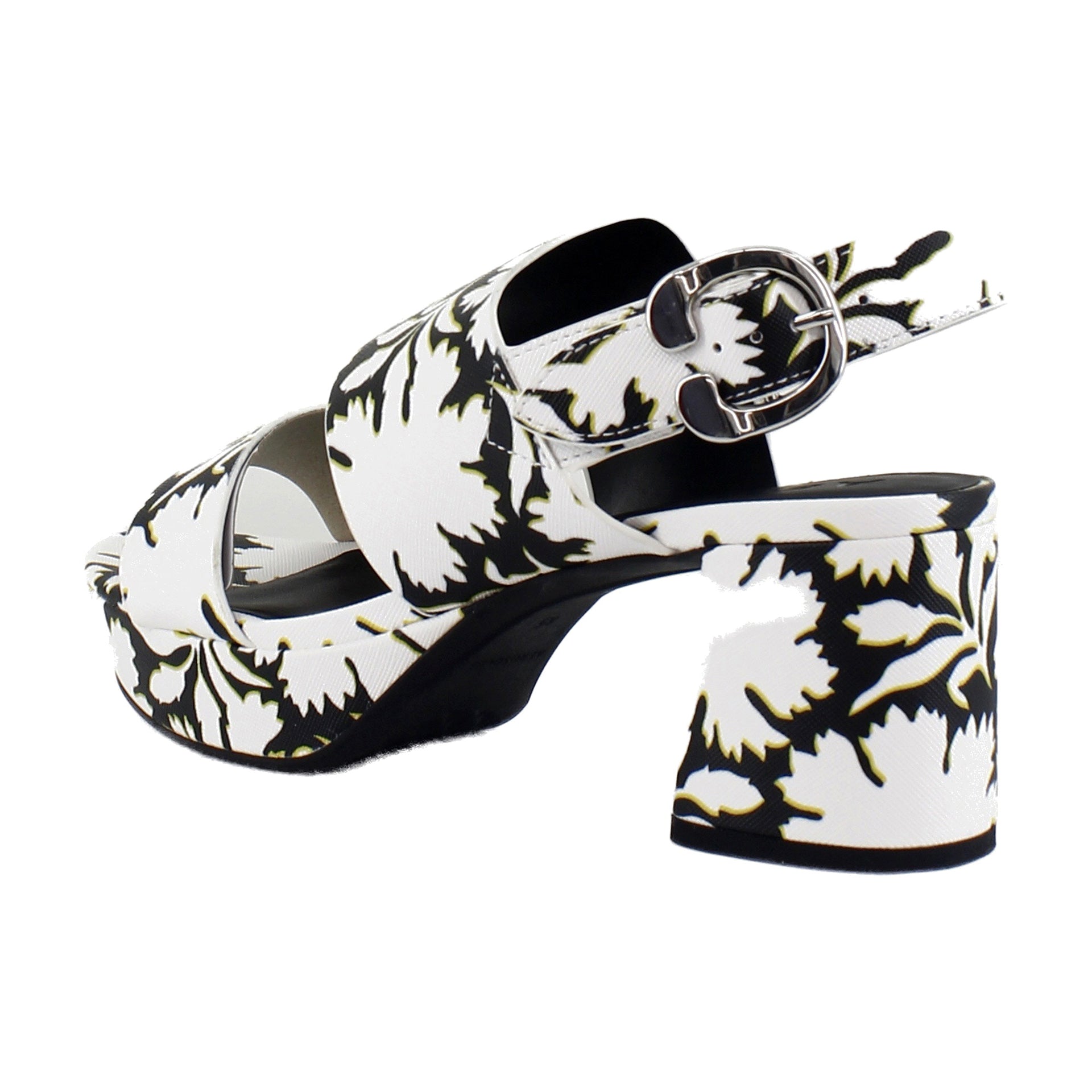 Bright White Floral Faux Leather