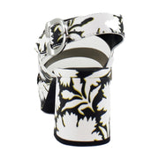 Bright White Floral Faux Leather