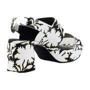 Bright White Floral Faux Leather