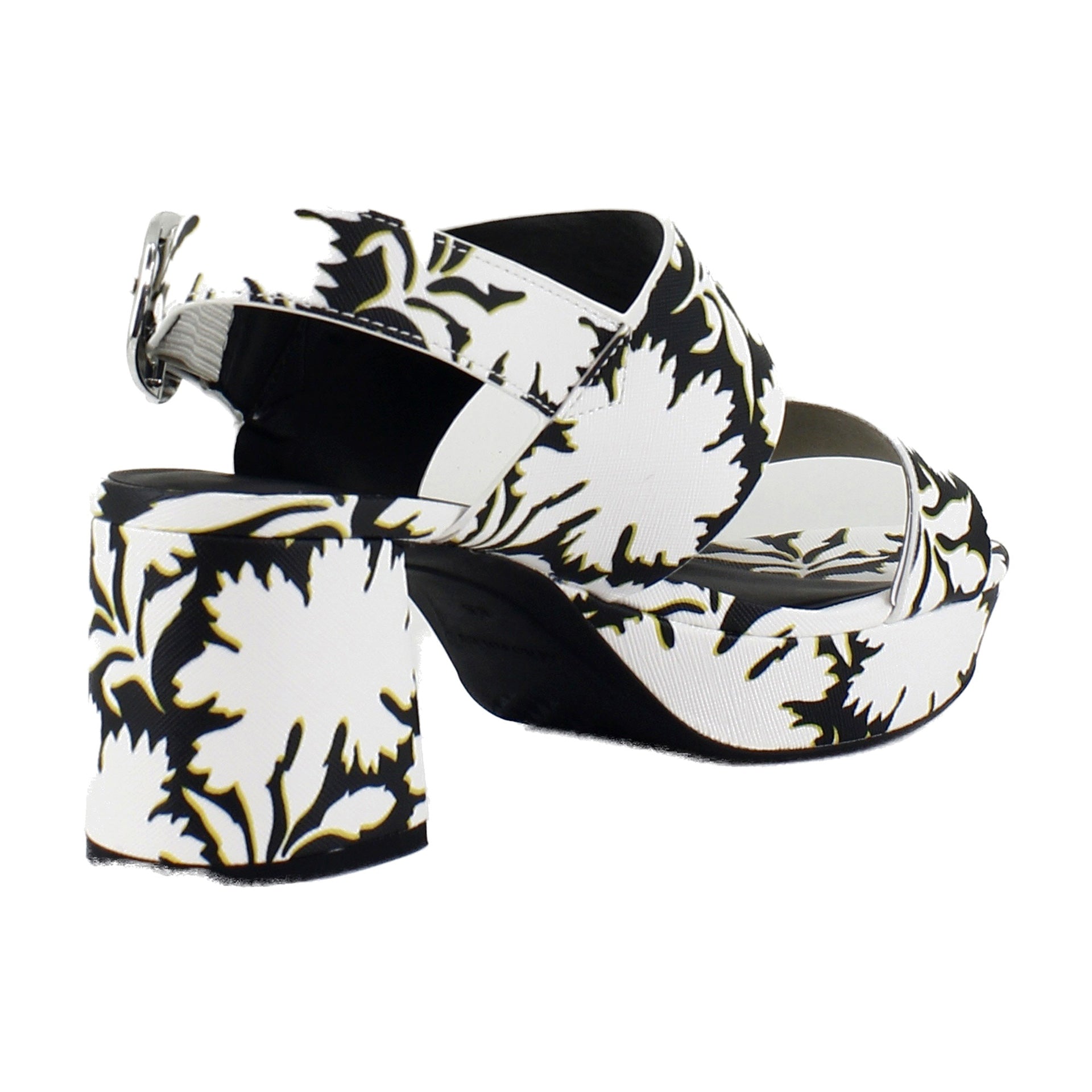 Bright White Floral Faux Leather