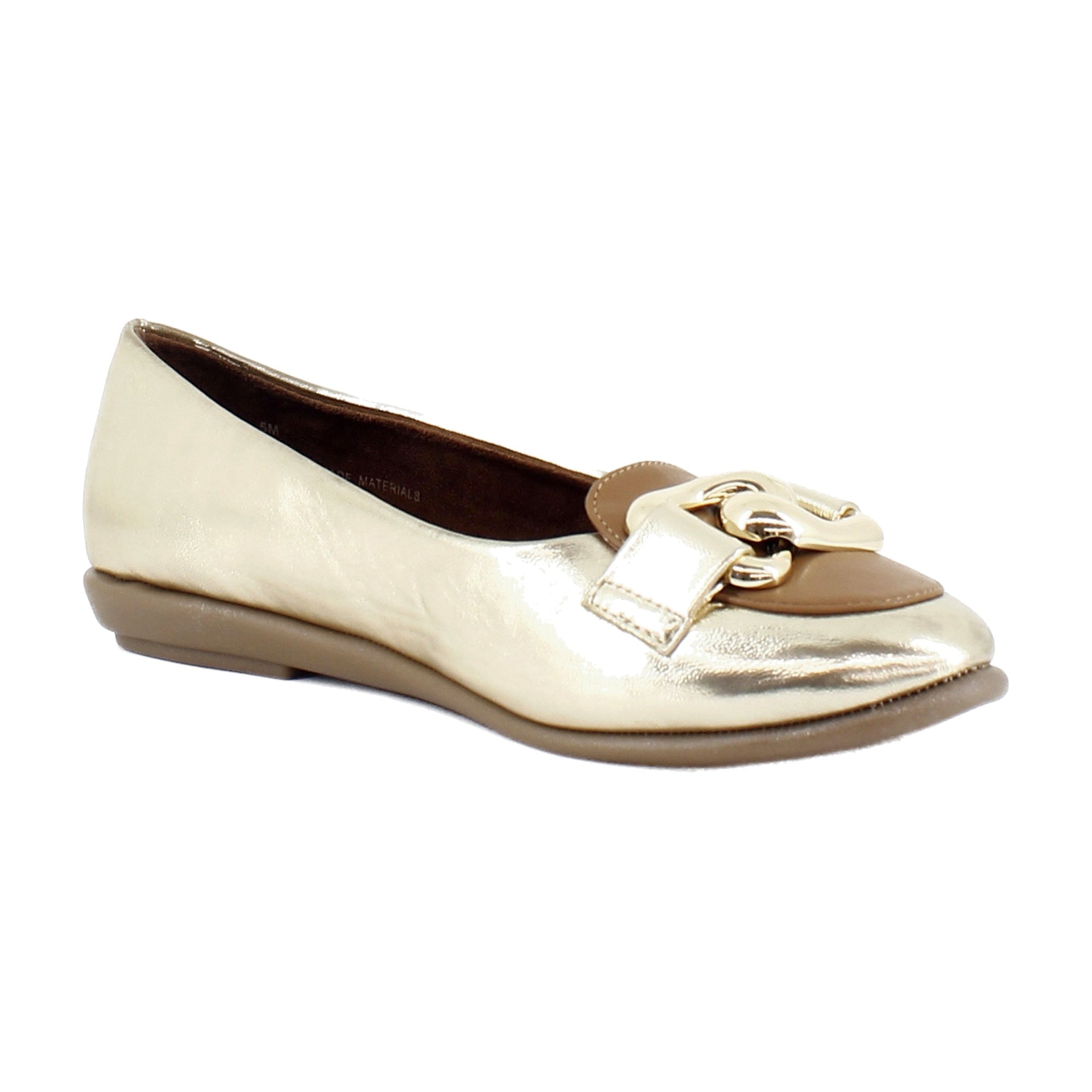 Gold/Tan Faux Leather