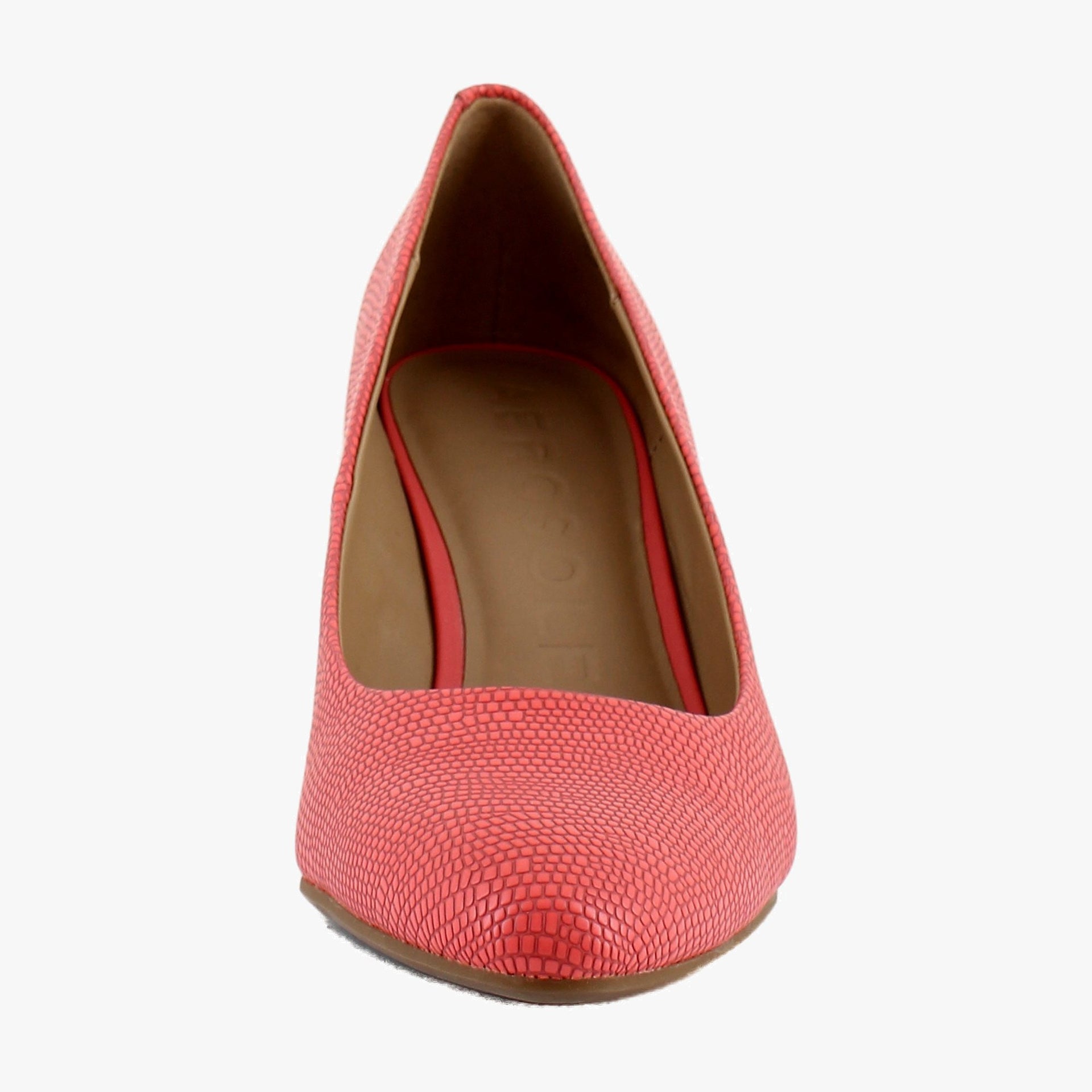 Coral Lizard Embossed Faux Leather