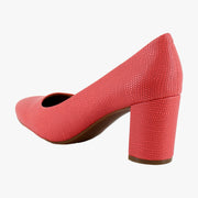 Coral Lizard Embossed Faux Leather