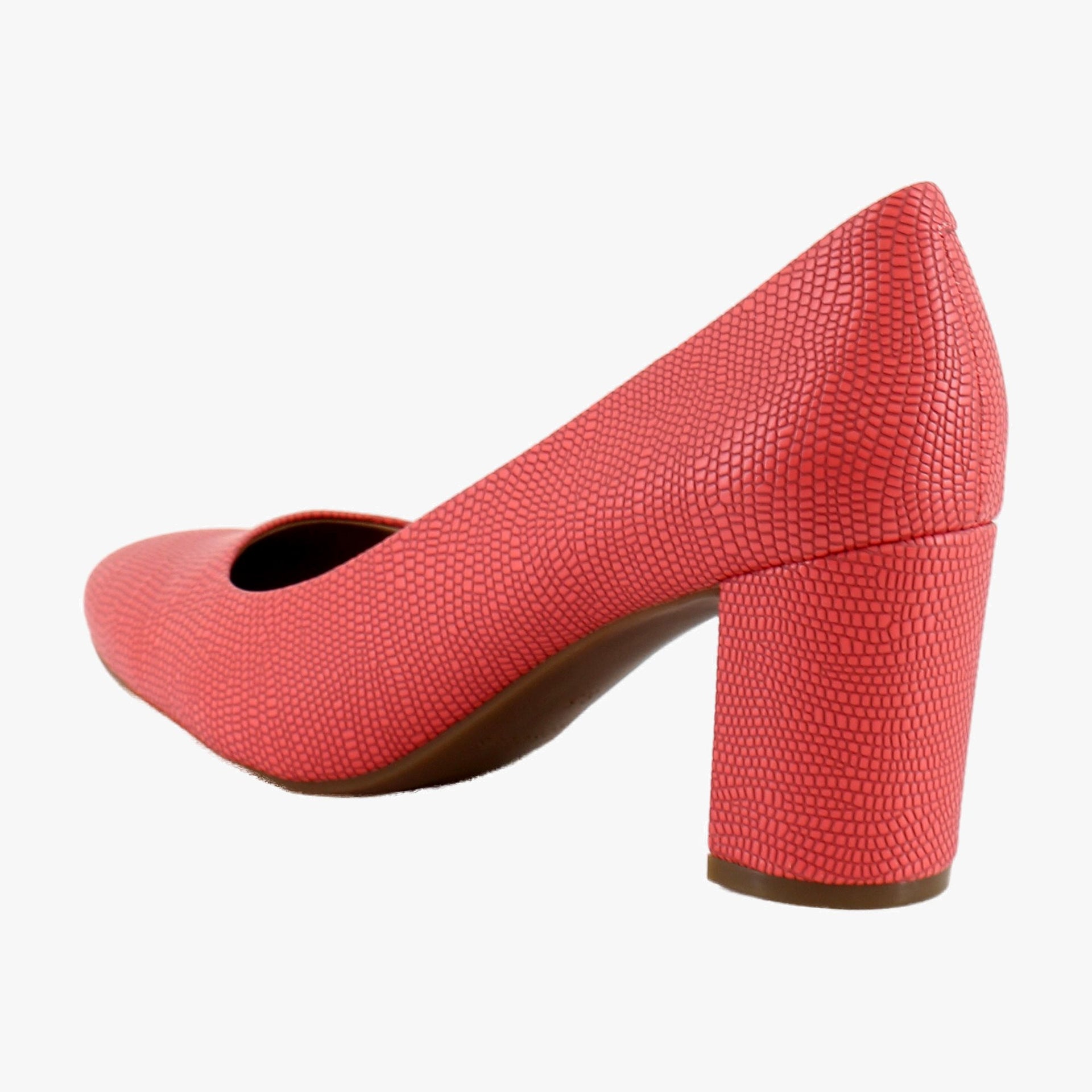 Coral Lizard Embossed Faux Leather