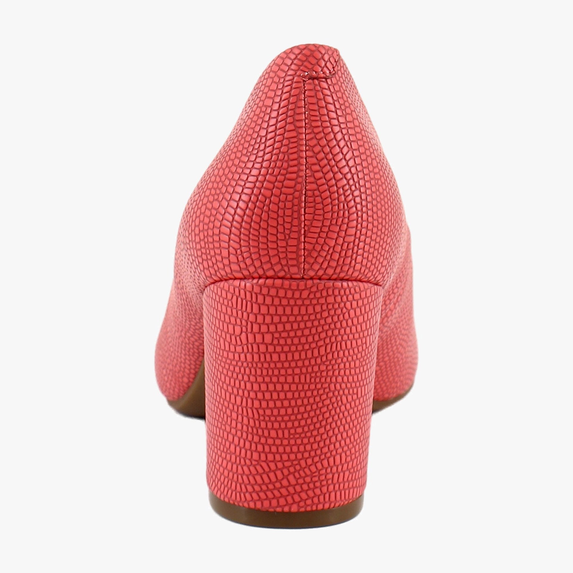 Coral Lizard Embossed Faux Leather