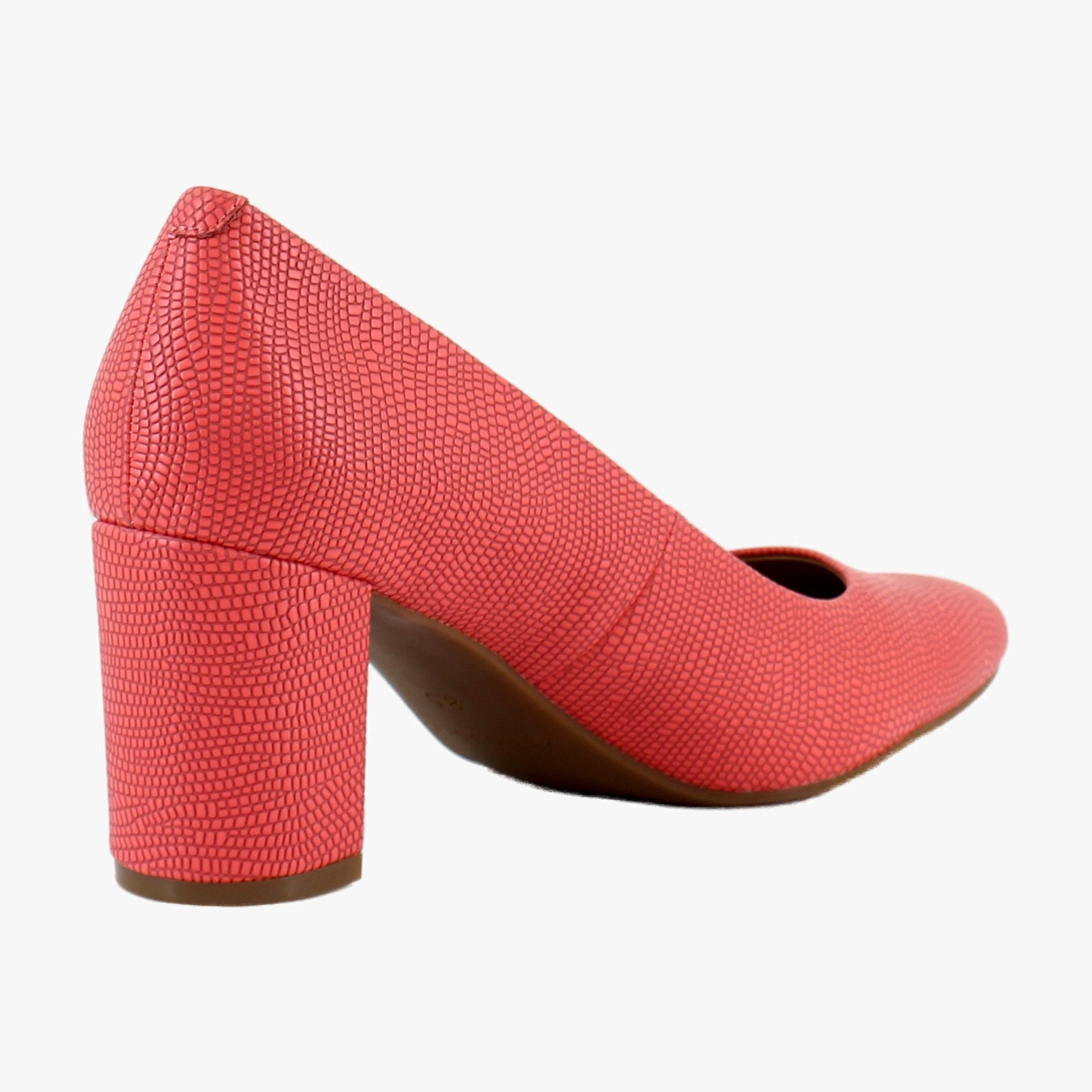 Coral Lizard Embossed Faux Leather