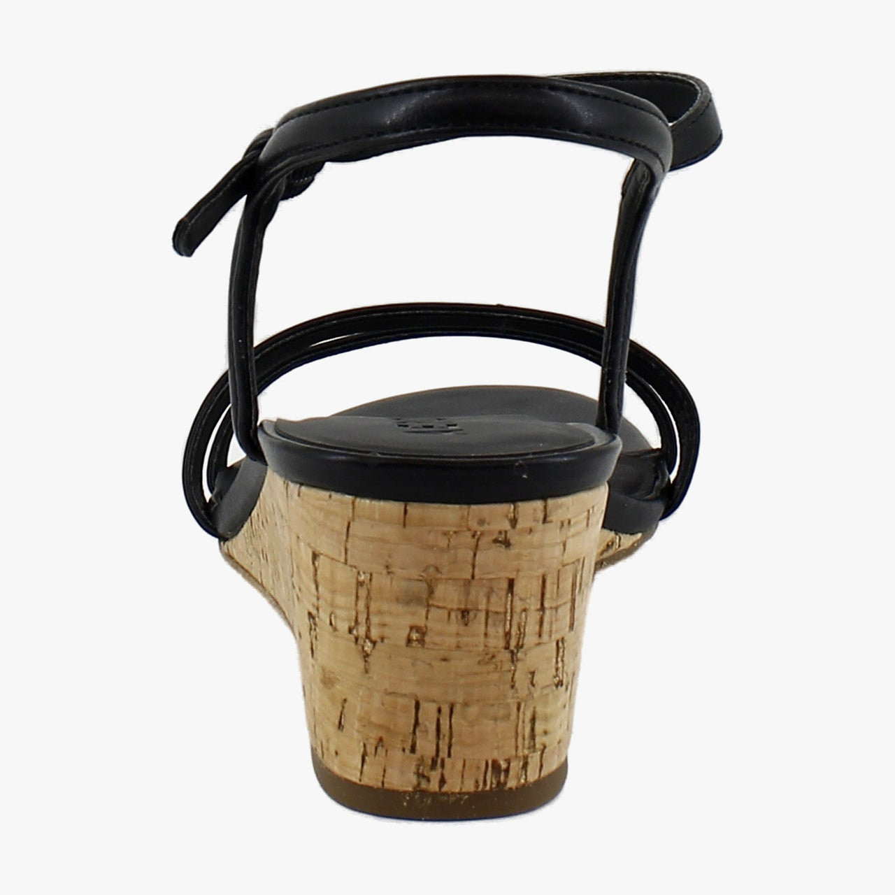 Black Faux Leather/Cork Heel