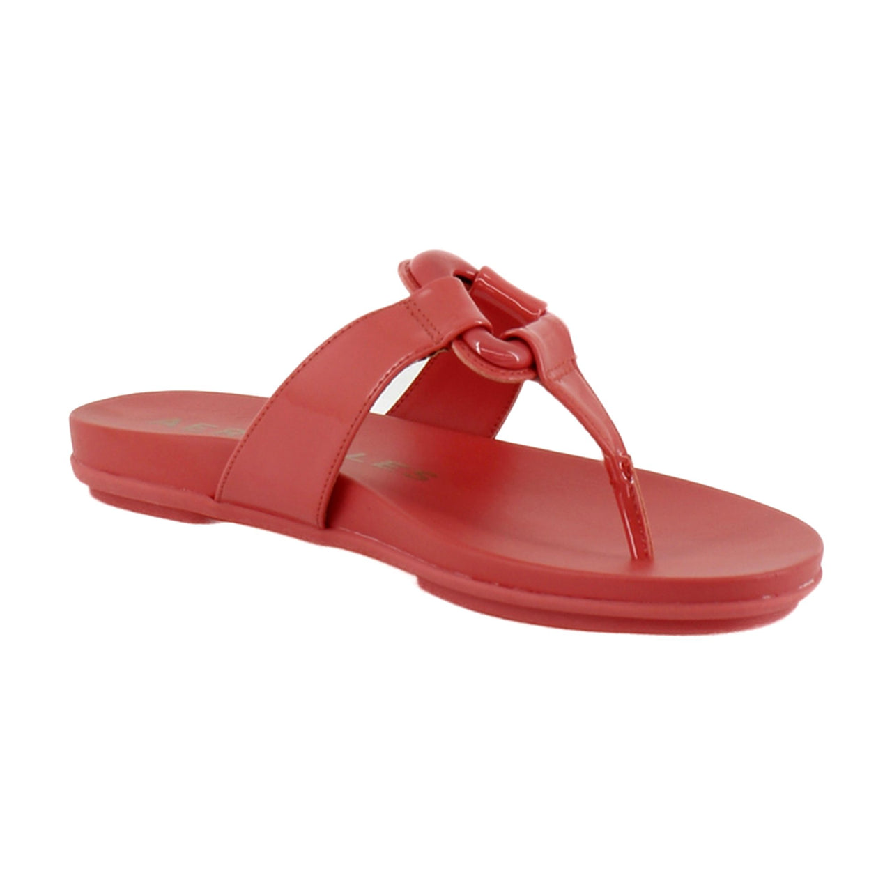 Coral Patent Faux Leather