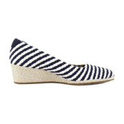 Eggnog/Navy Stripe Textured Fabric