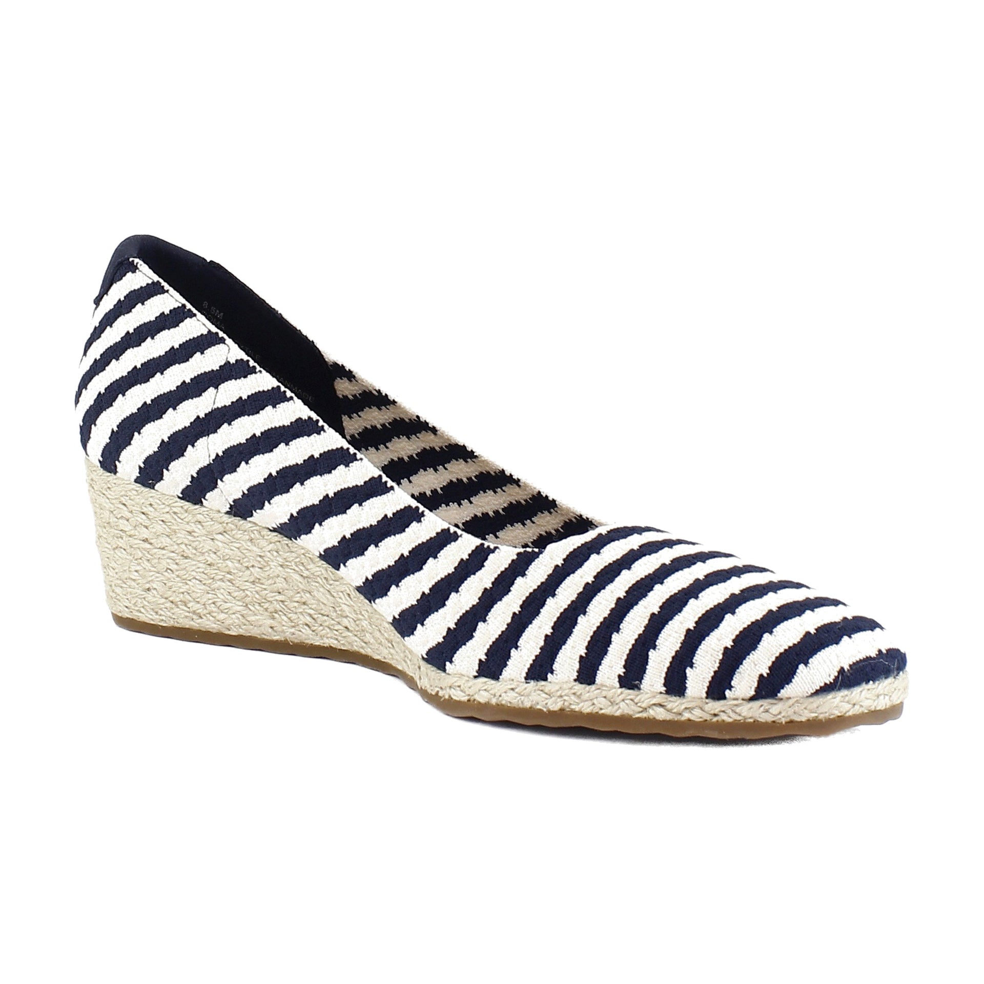 Eggnog/Navy Stripe Textured Fabric