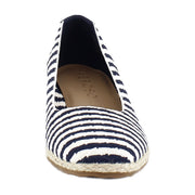 Eggnog/Navy Stripe Textured Fabric