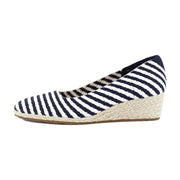 Eggnog/Navy Stripe Textured Fabric