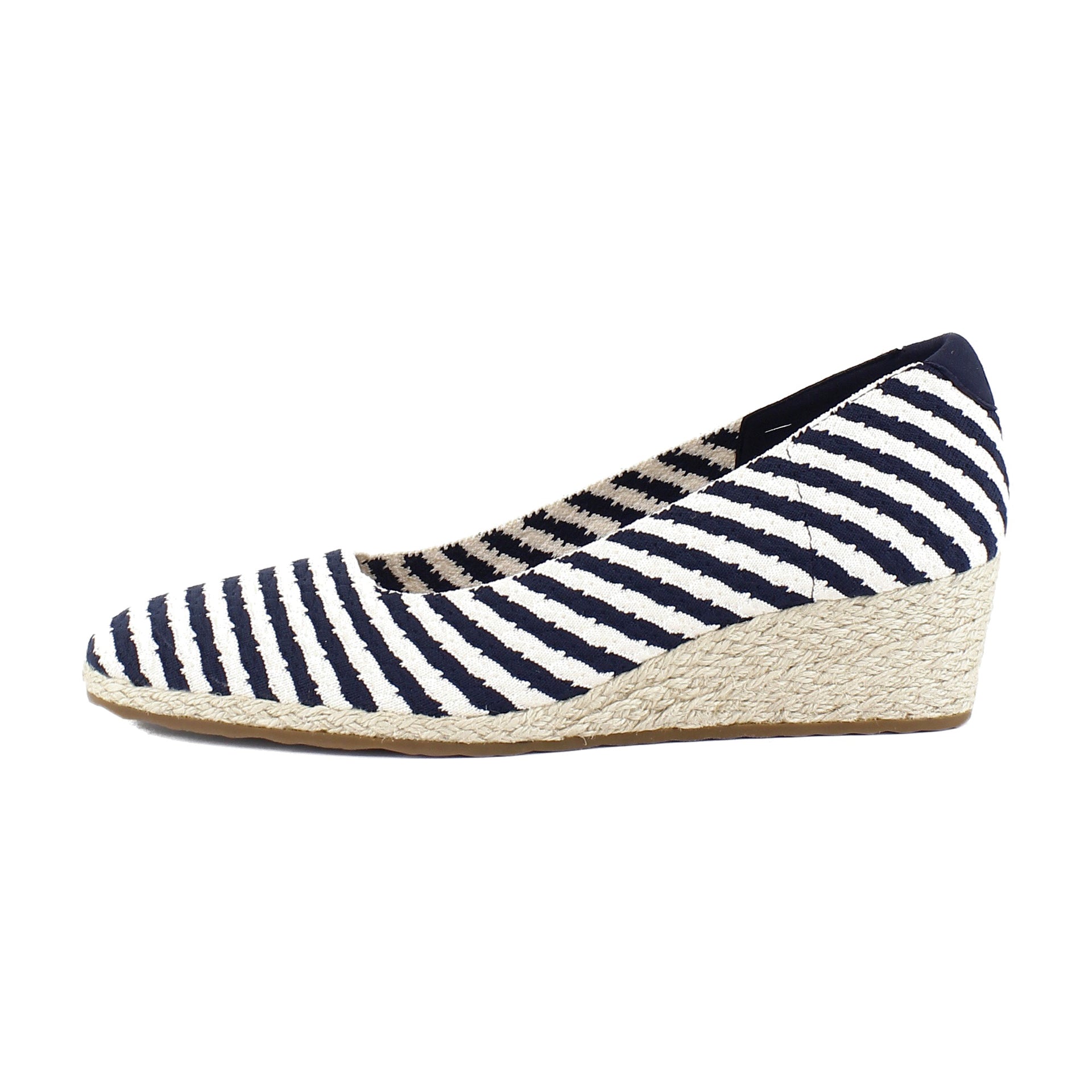 Eggnog/Navy Stripe Textured Fabric