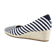 Eggnog/Navy Stripe Textured Fabric