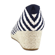 Eggnog/Navy Stripe Textured Fabric