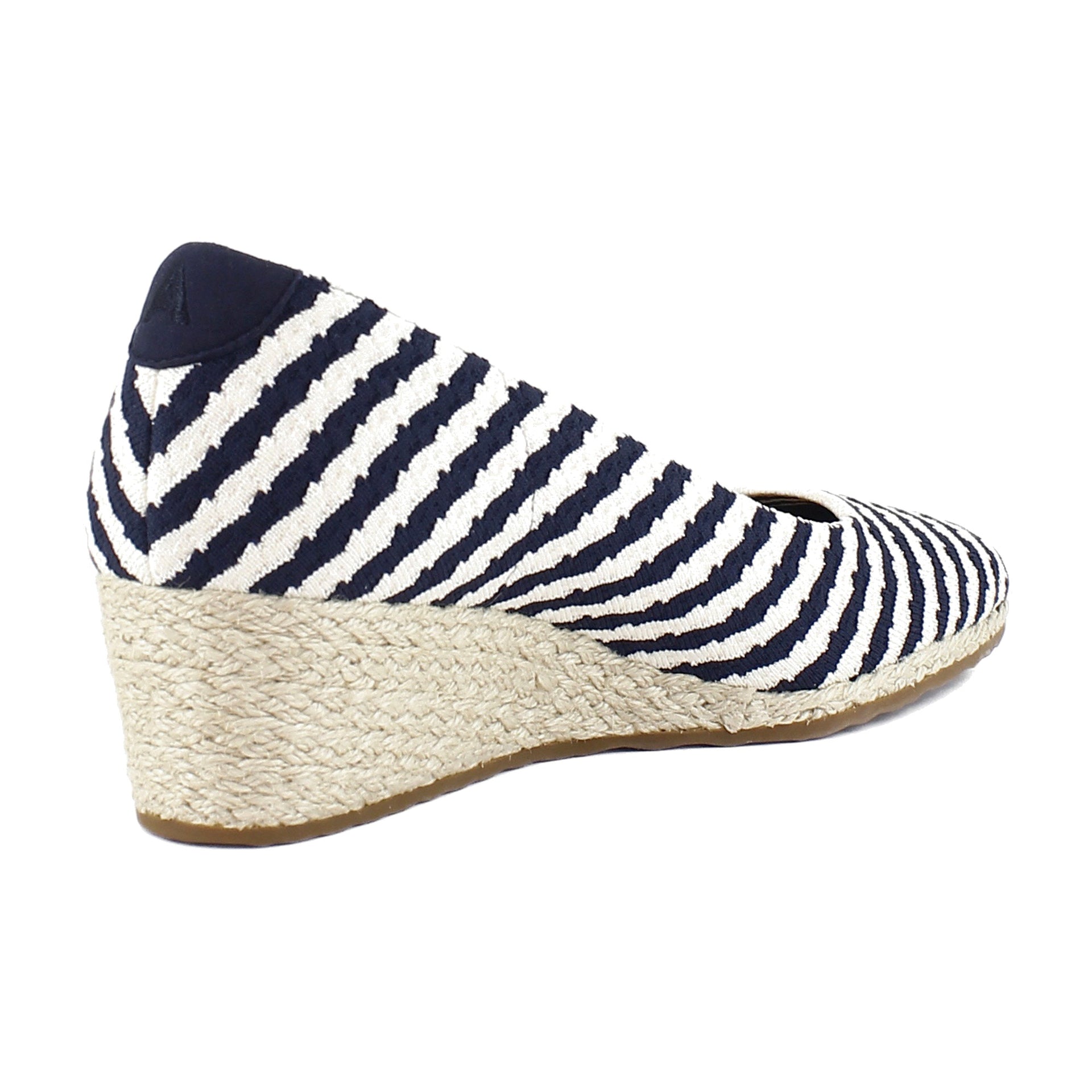 Eggnog/Navy Stripe Textured Fabric