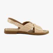 Beige Bisque Patent Faux Leather