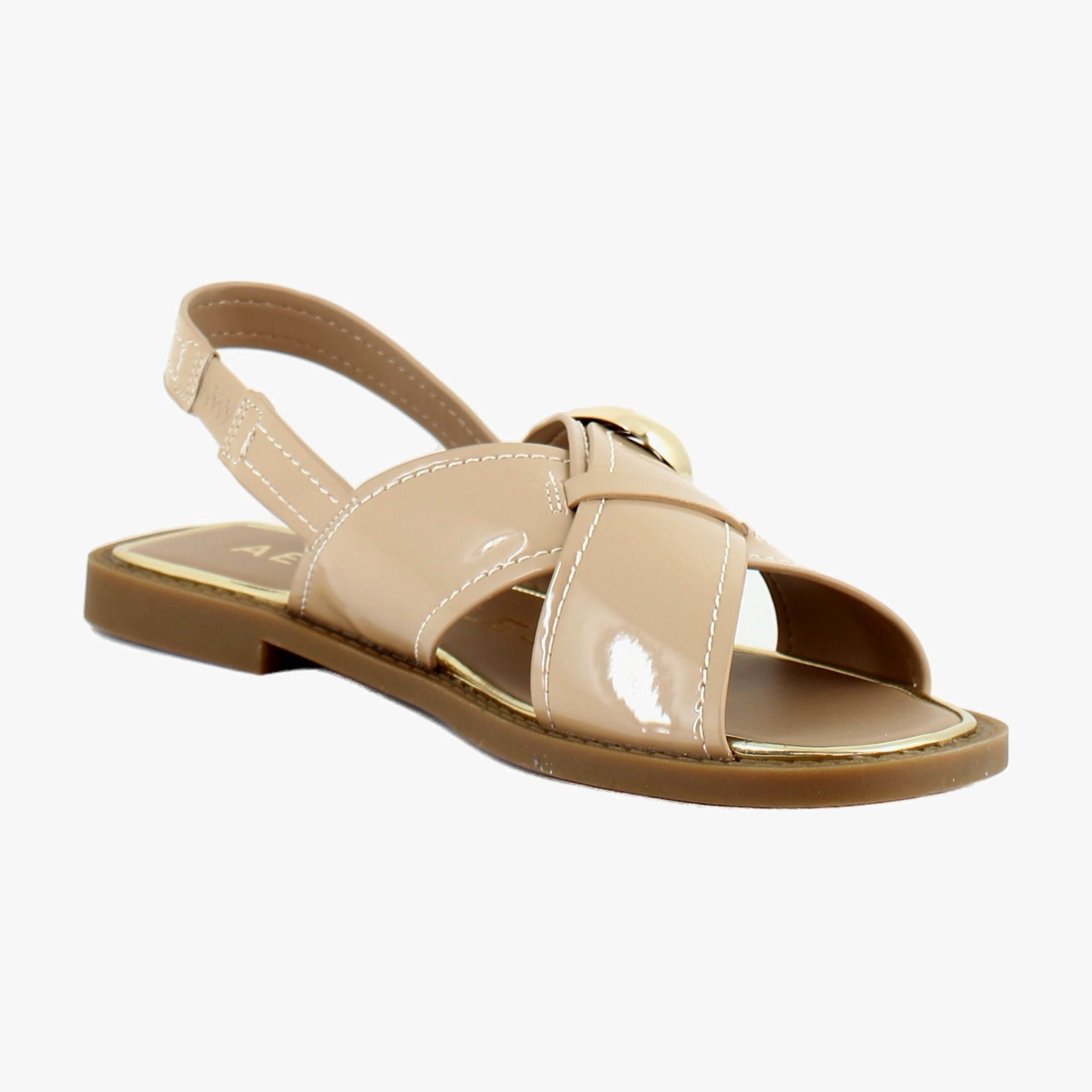 Beige Bisque Patent Faux Leather