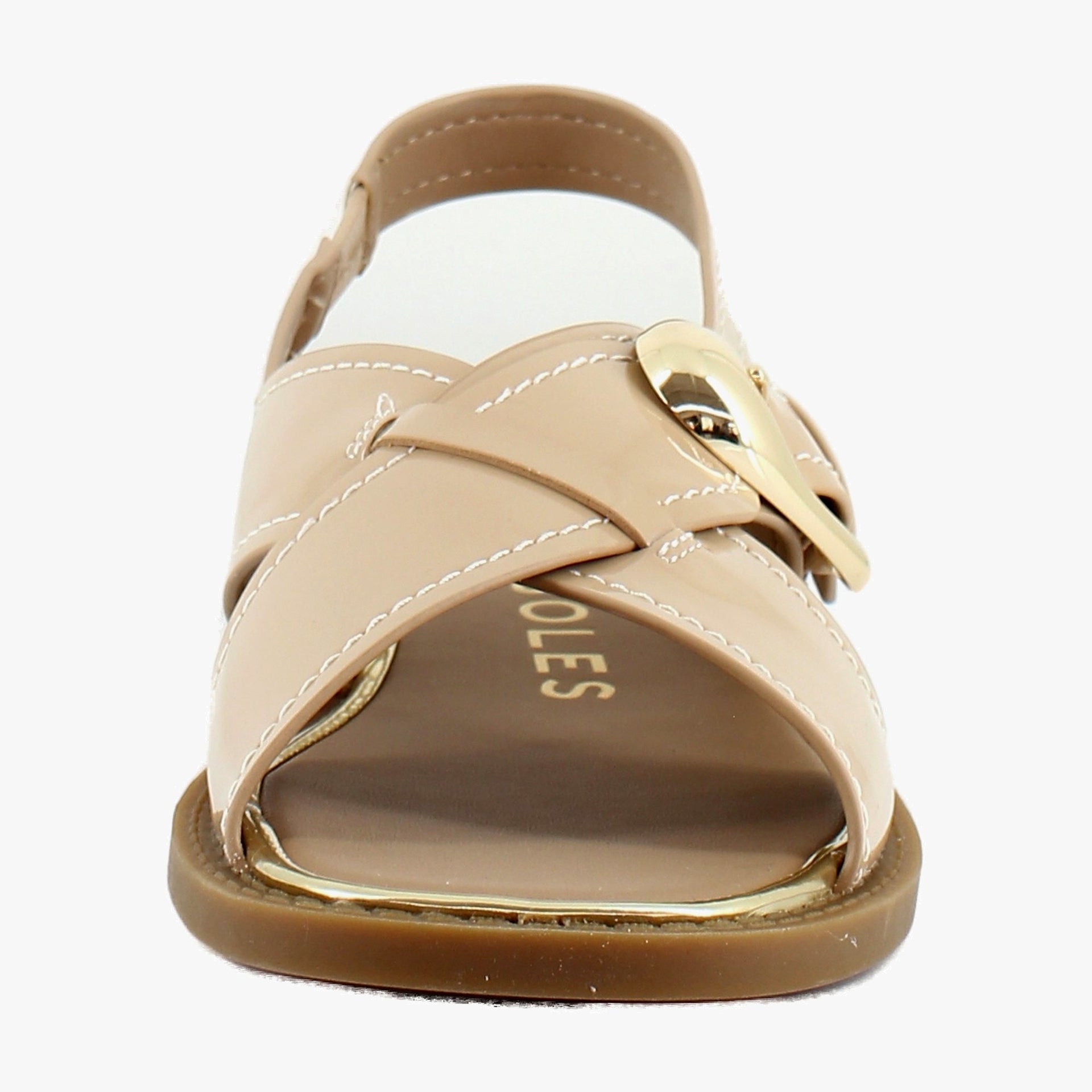 Beige Bisque Patent Faux Leather
