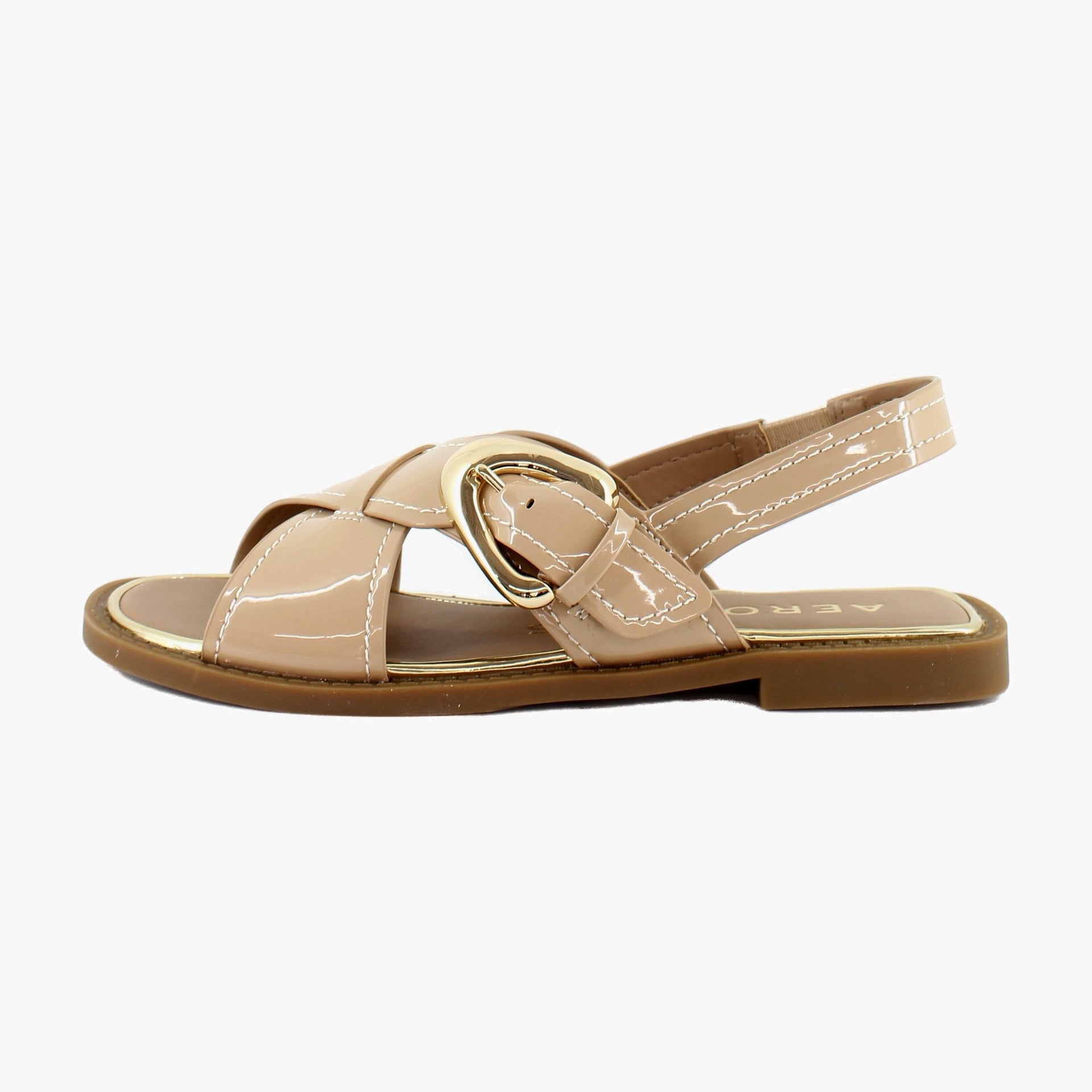 Beige Bisque Patent Faux Leather