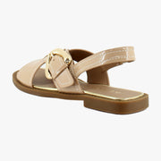 Beige Bisque Patent Faux Leather