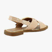 Beige Bisque Patent Faux Leather