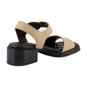 Beige Bisque/Black Faux Leather