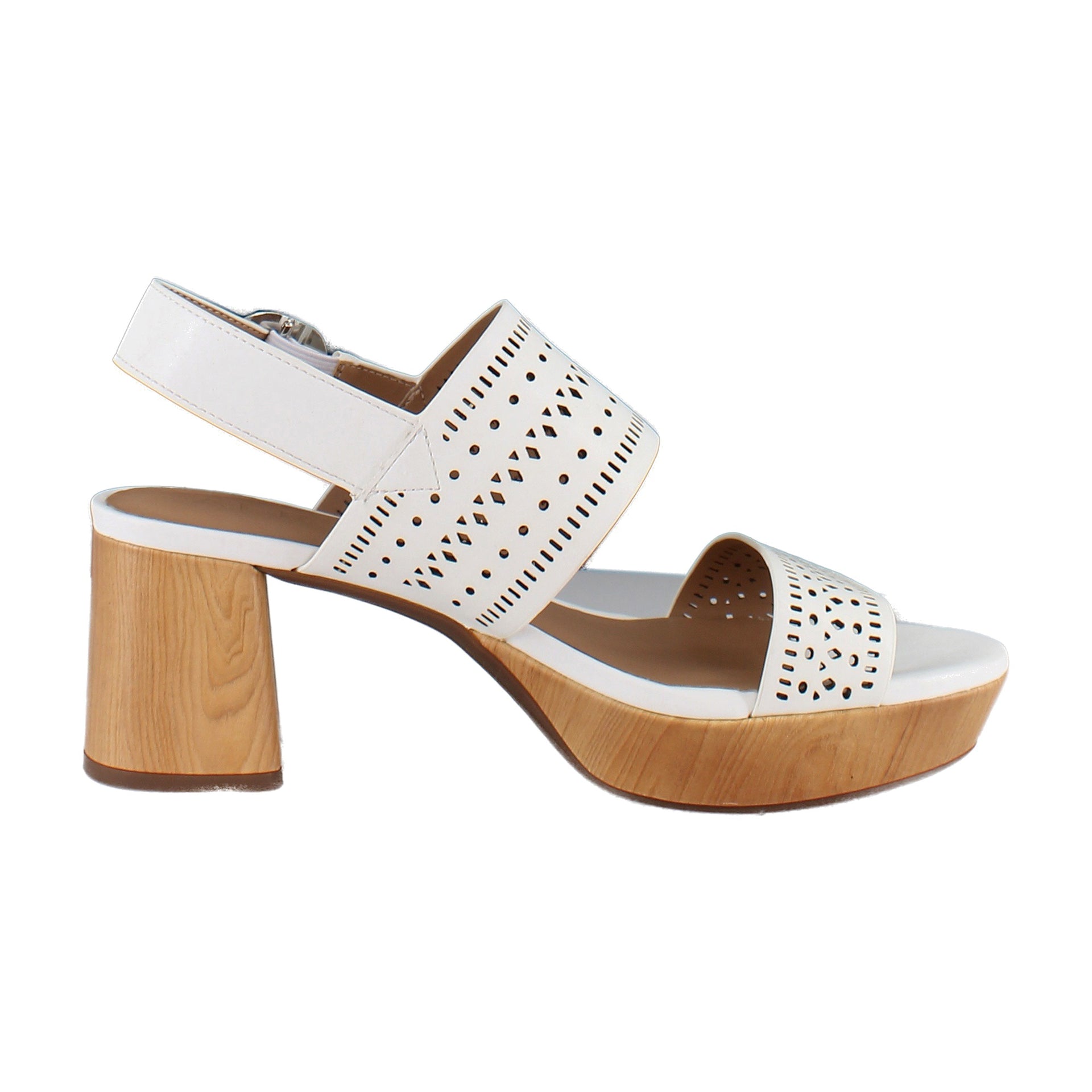 White Perf Faux Leather