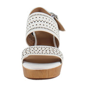White Perf Faux Leather