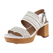 White Perf Faux Leather
