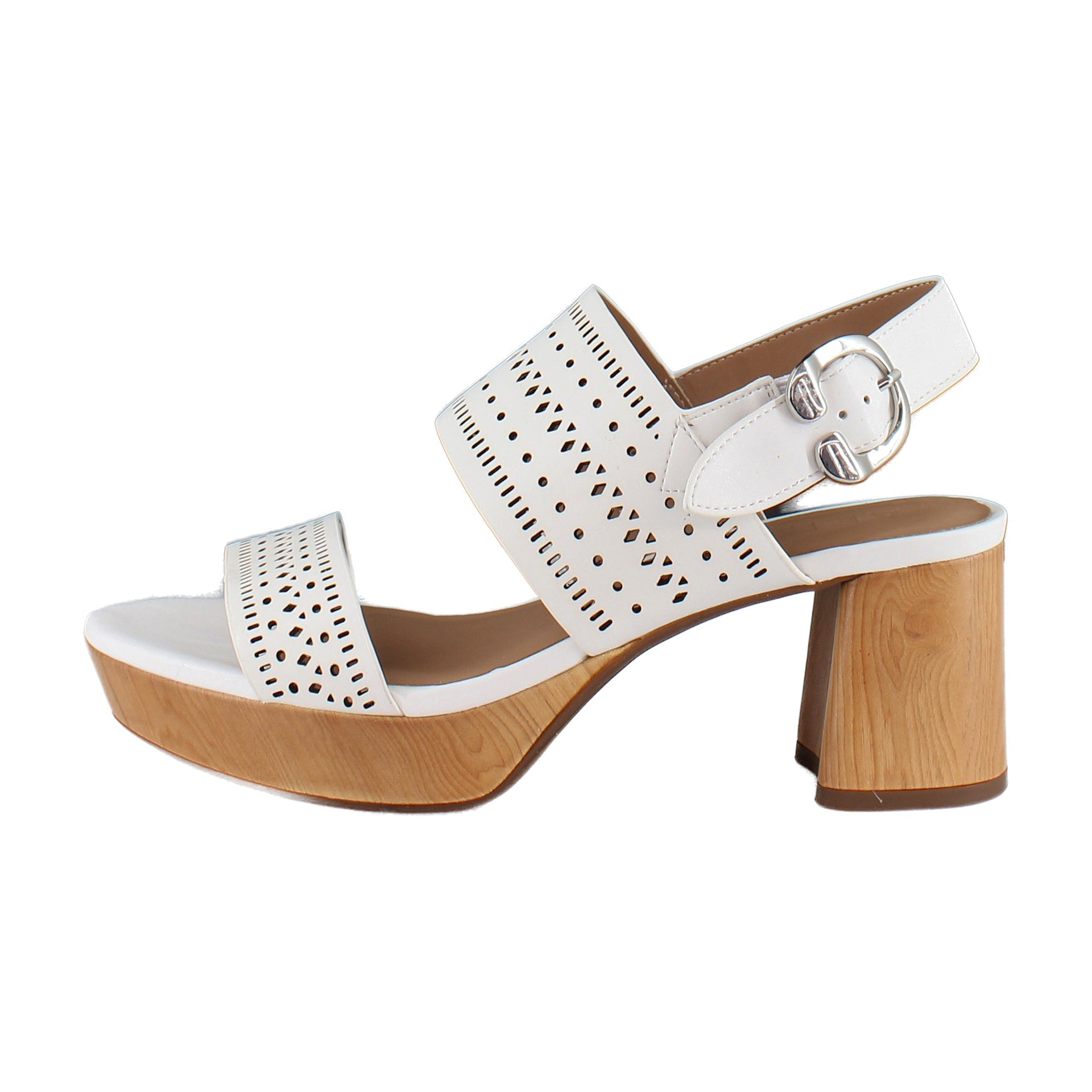 White Perf Faux Leather