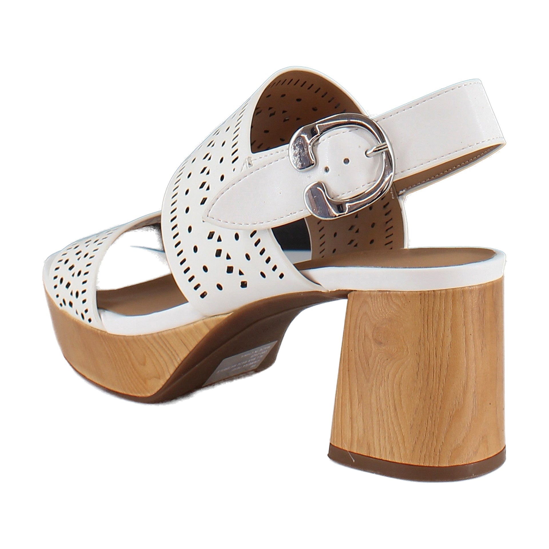 White Perf Faux Leather