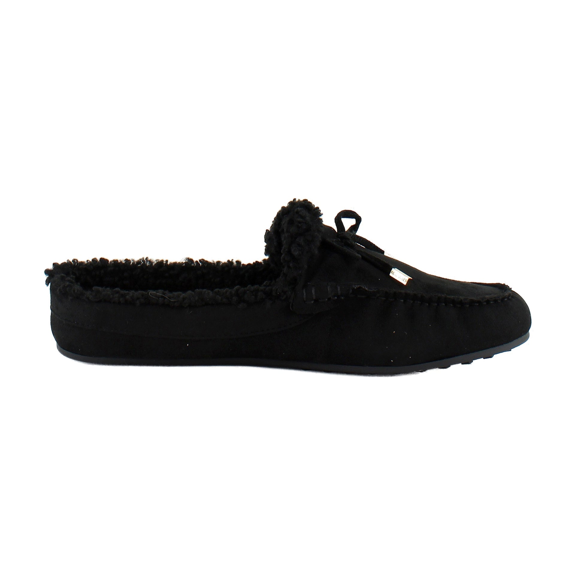 Black Faux Suede With Faux Shearling