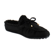 Black Faux Suede With Faux Shearling