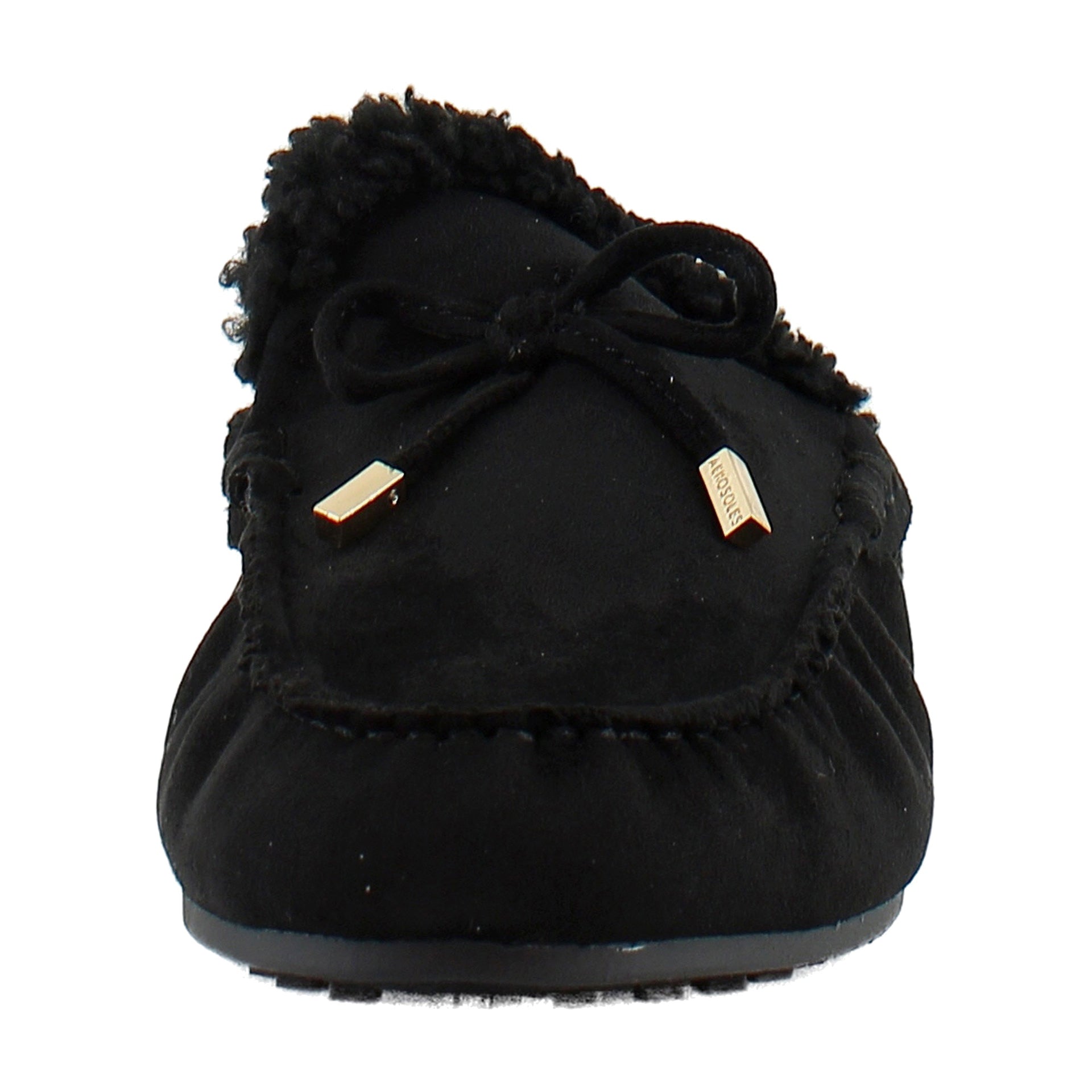 Black Faux Suede With Faux Shearling