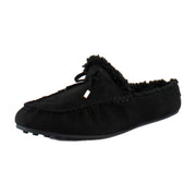 Black Faux Suede With Faux Shearling